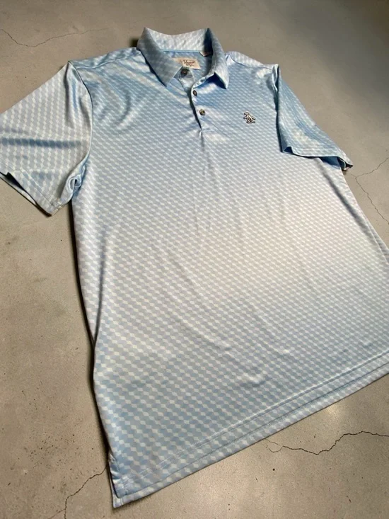 Original Penguin Light Blue Geometric Print Button-Down Shirt - Picture 3 of 4